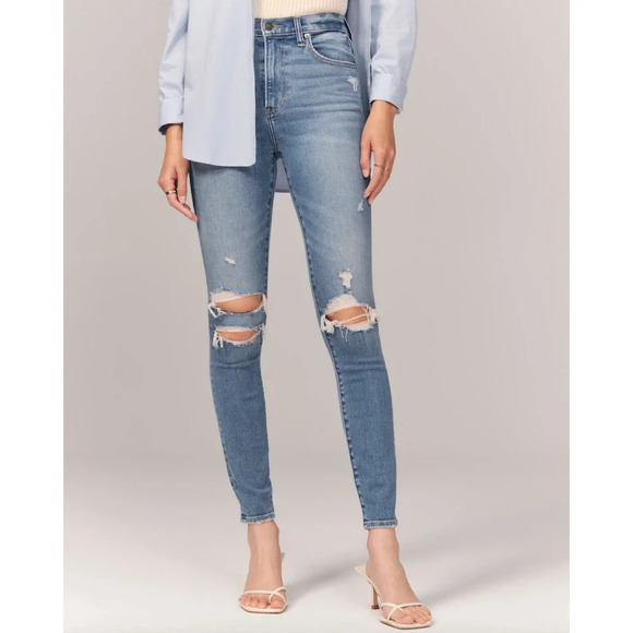 Abercrombie & Fitch Skinny High Rise Jean Blue - Picture 1 of 5